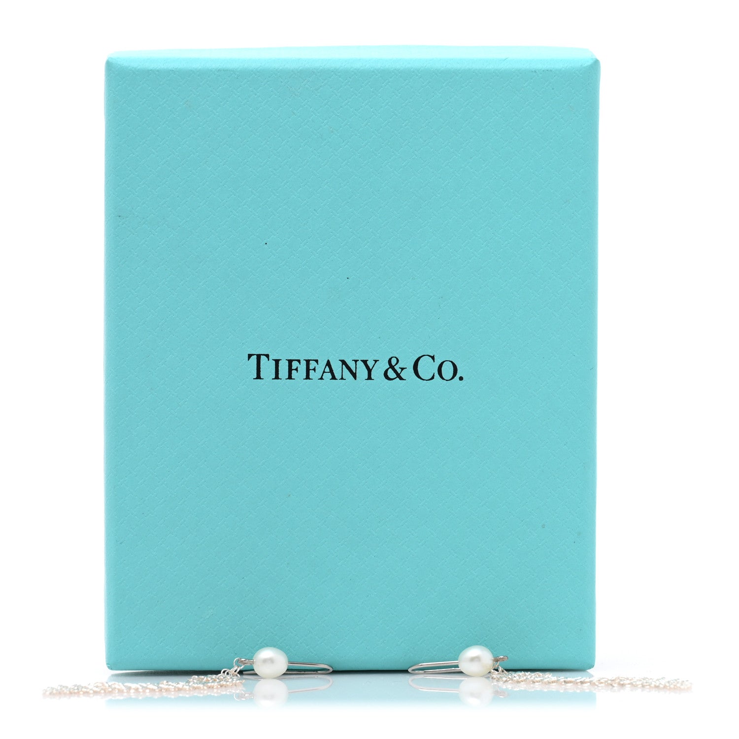 Tiffany Sterling Silver Pearl Small Elsa Peretti Mesh Earrings 5 of 5