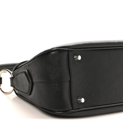 Prada Saffiano Lux Pushlock Shoulder Bag Black 8 of 9