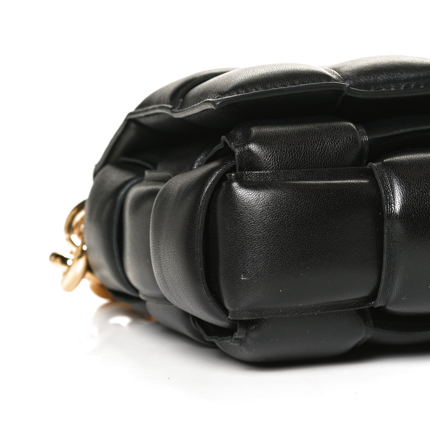 Bottega Veneta Lambskin Maxi Intreccio Padded Chain Cassette Crossbody Bag Black 5 of 12