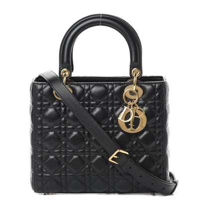 Christian Dior Lambskin Cannage Medium Lady Dior Black 1 of 13