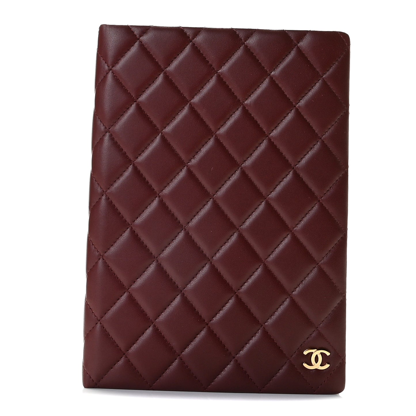 Lambskin Quilted Notebook Burgundy