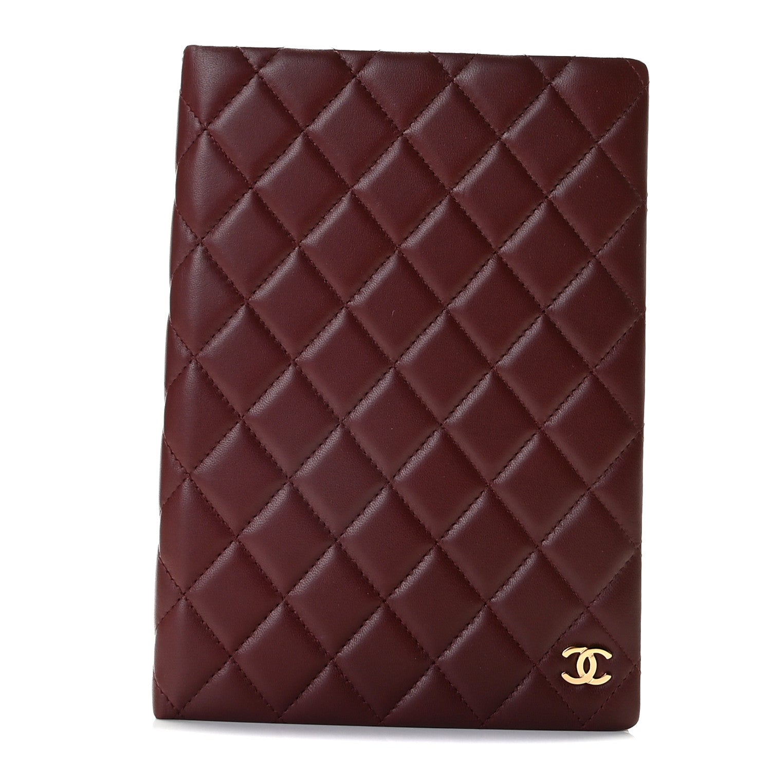 Chanel Lambskin Quilted Notebook Burgundy 1 of 12