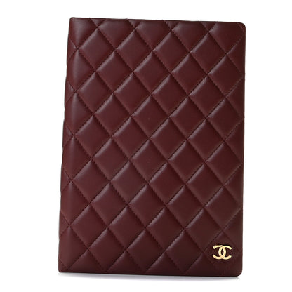 Chanel Lambskin Quilted Notebook Burgundy 1 of 12