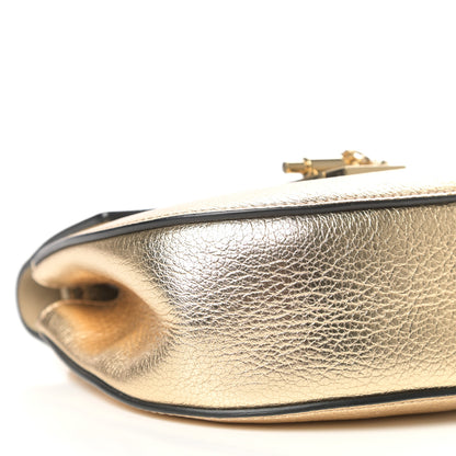 Chloe Metallic Goatskin Mini Drew Shoulder Bag Pale Gold 7 of 10