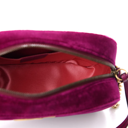 Gucci Velvet Matelasse Small GG Marmont Chain Shoulder Bag Fuchsia Violet Cyclamen 6 of 11