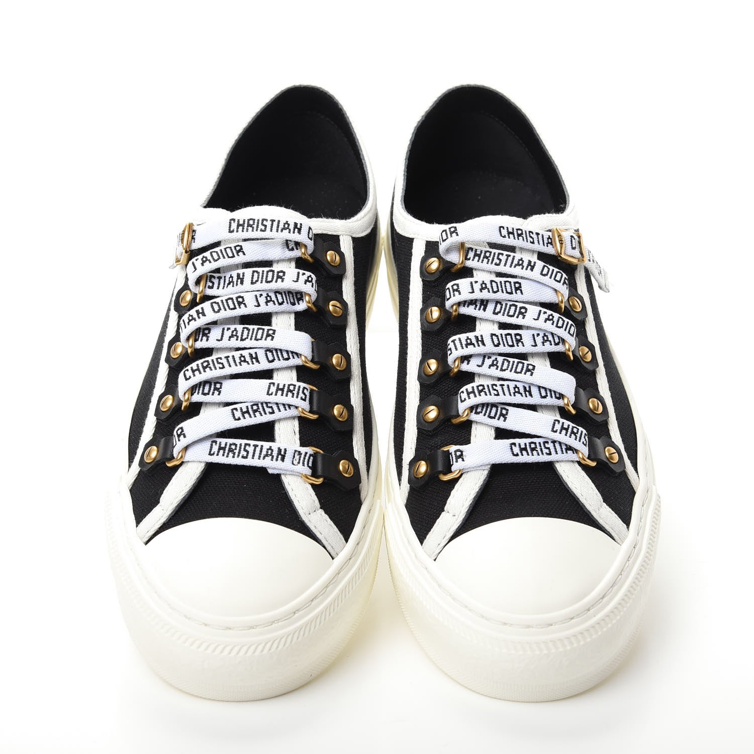 Christian Dior Canvas Womens Walk'n Dior Low Top Sneakers 37.5 Black 5 of 11