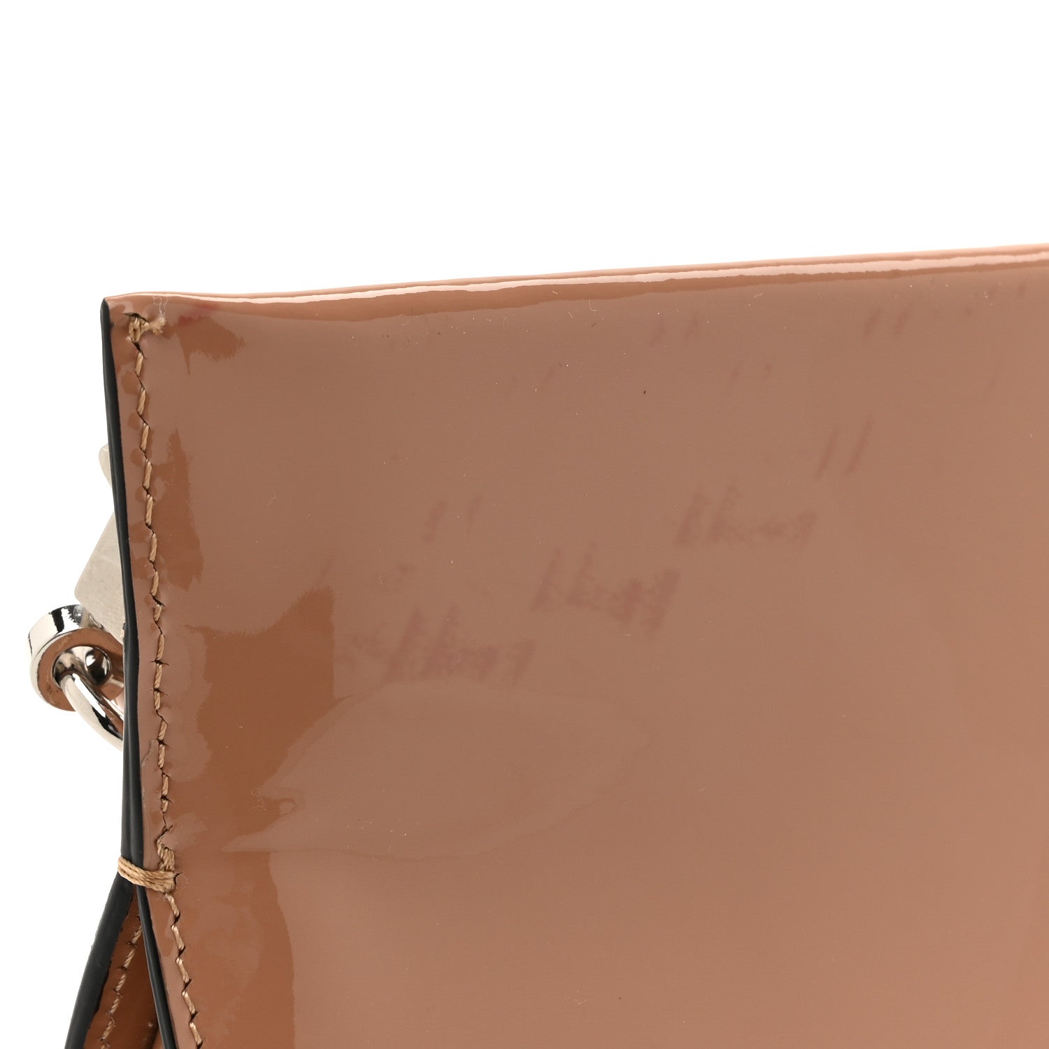 Christian Louboutin Patent Loubi Twist Zip Clutch Bag Nude 1770731