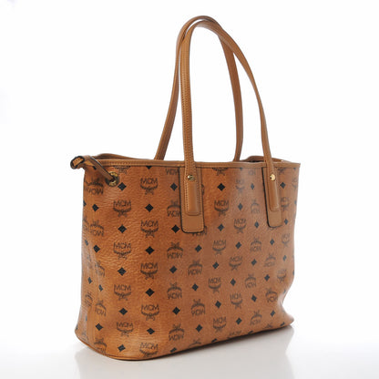 MCM Visetos Medium Liz Reversible Shopper Tote Cognac 5 of 15