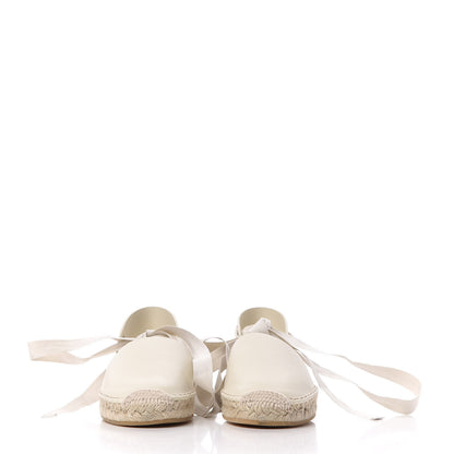 Christian Dior Calfskin Nicely-D Ankle Tie Espadrilles Flats 36 Off White 2 of 8