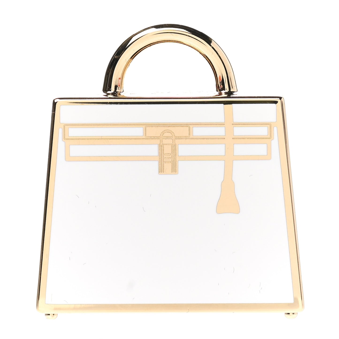 Lacquered Permabrass Kelly Curiosite Charm White