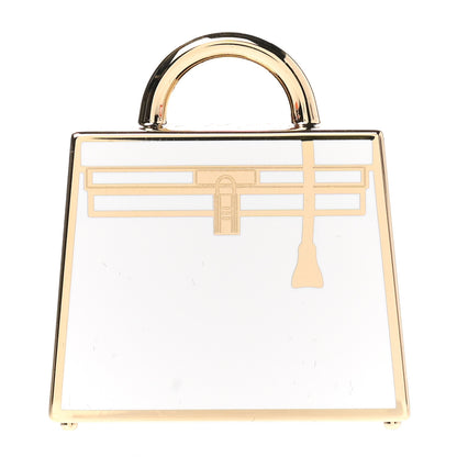 Hermes Lacquered Permabrass Kelly Curiosite Charm White 1 of 4