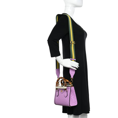 Gucci Ostrich Web Mini Diana Tote Bag Purple 2 of 11