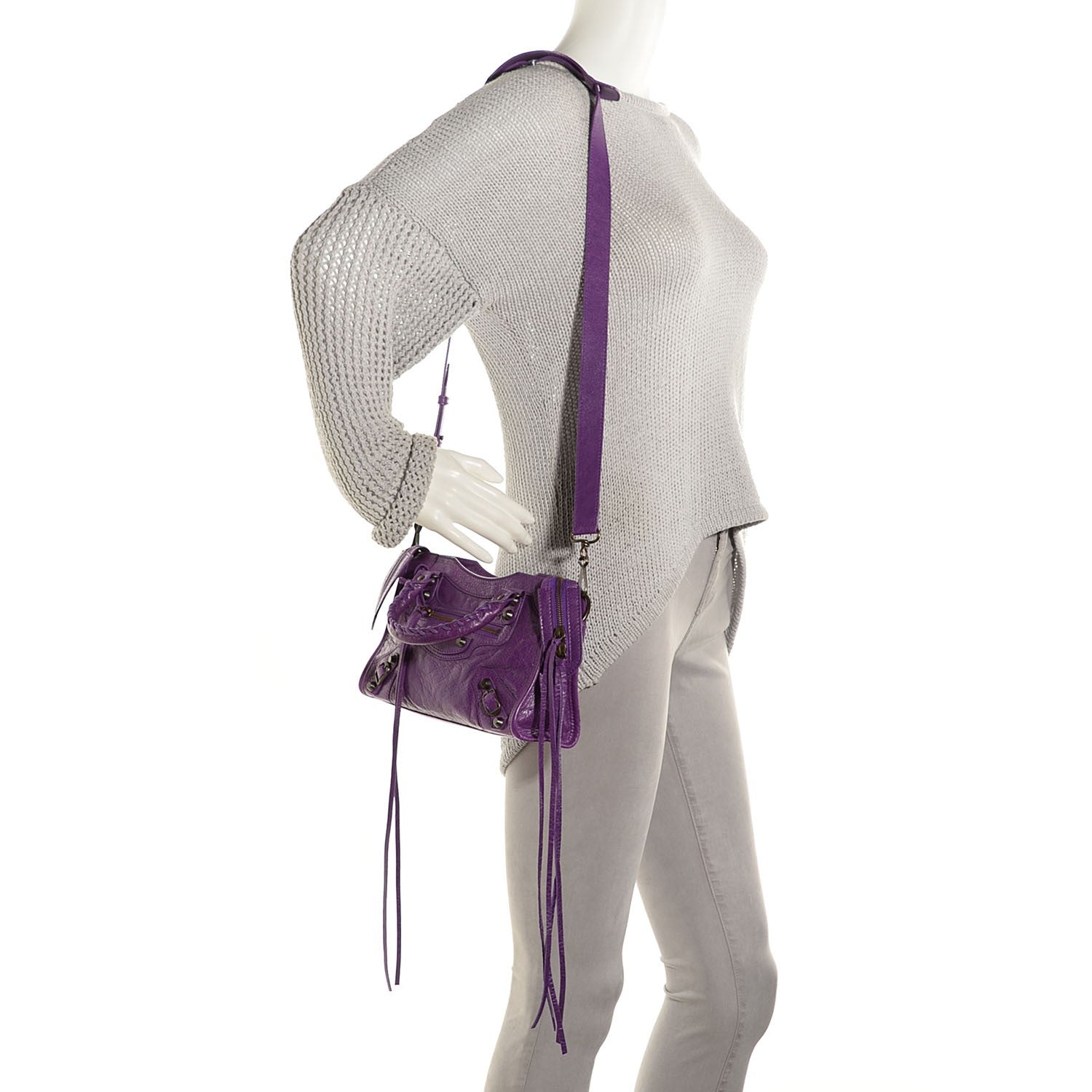 Balenciaga Agneau Classic Hardware Mini City Ultraviolet 2 of 12