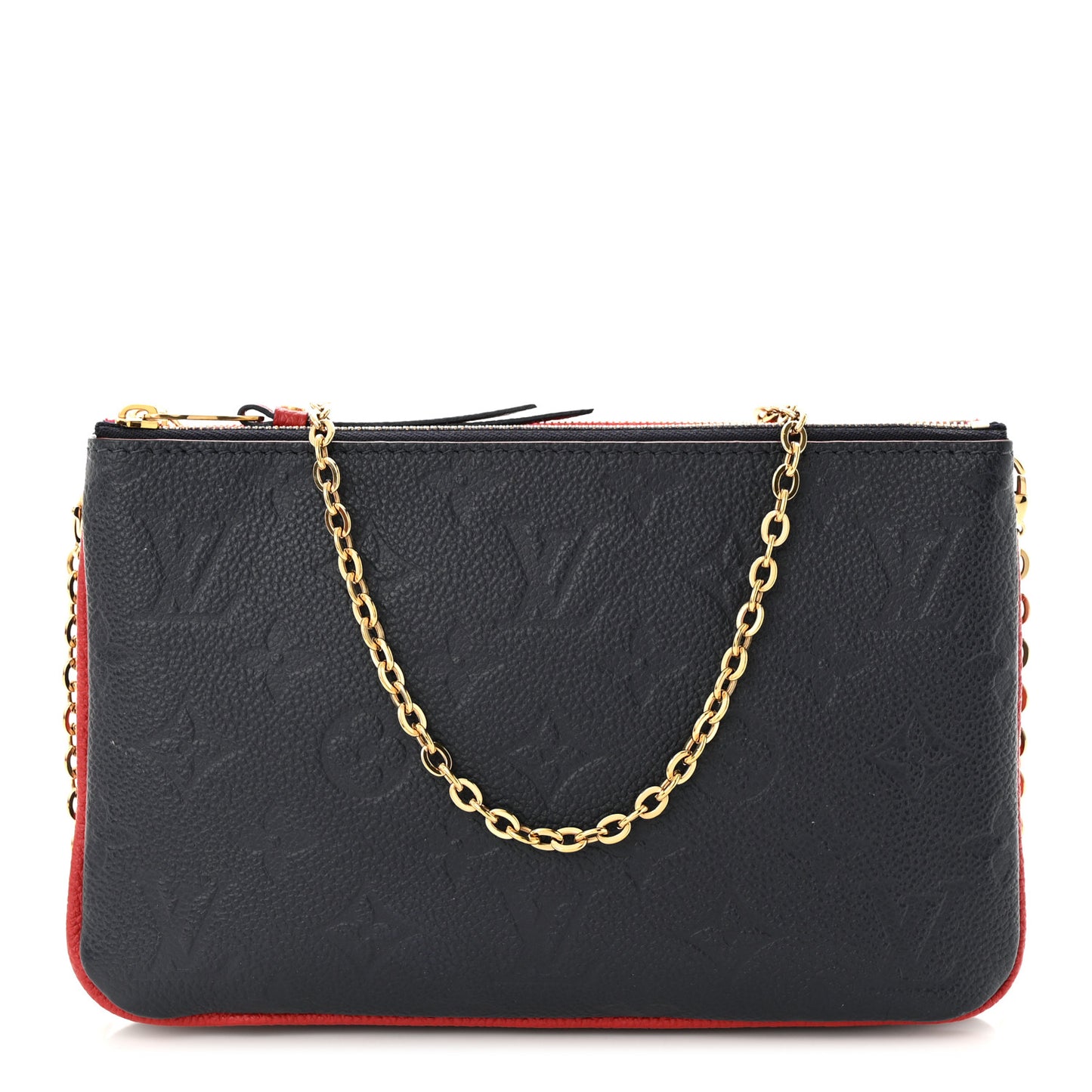 Empreinte Double Zip Pochette Marine Rouge