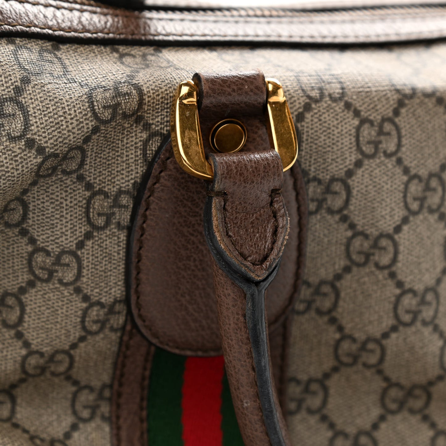 Soft GG Supreme Monogram Web Neo Vintage Duffle Bag Beige New Acero Crop
