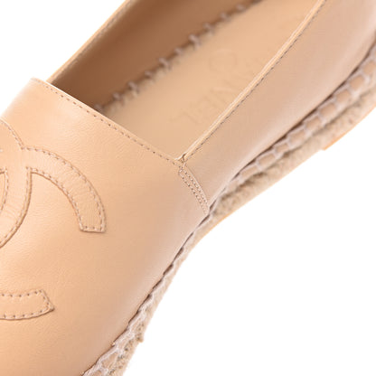 Chanel Lambskin CC Espadrilles 37 Beige Black 9 of 10