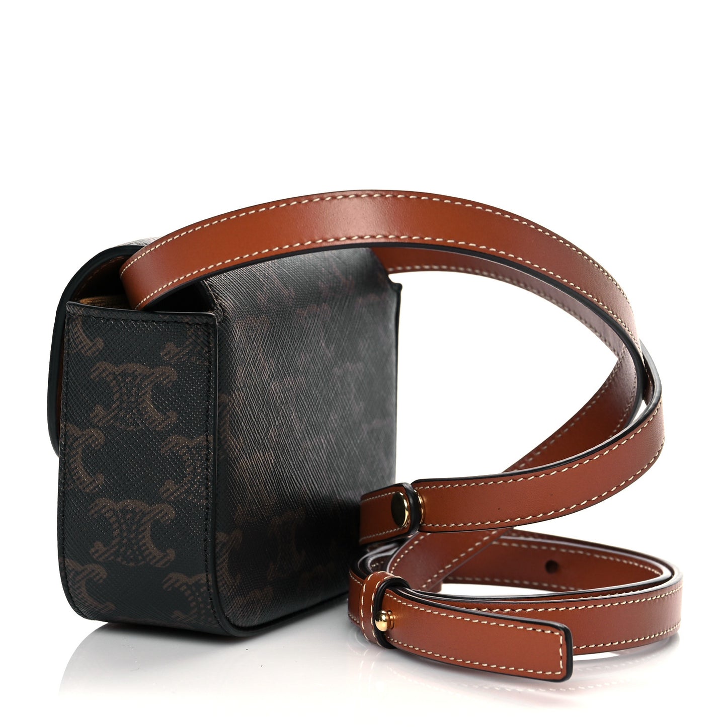 Triomphe Canvas Calfskin Mini Triomphe Tan