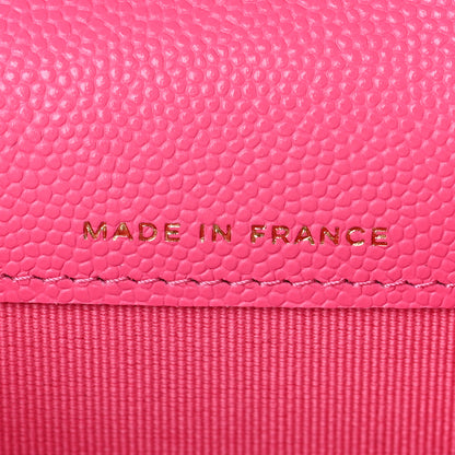 Chanel Caviar Quilted Flap Card Holder Wallet Pink 7 of 9