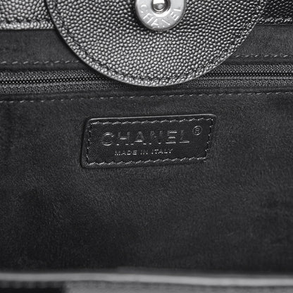Chanel Caviar Small Studded Deauville Tote Black 7 of 9