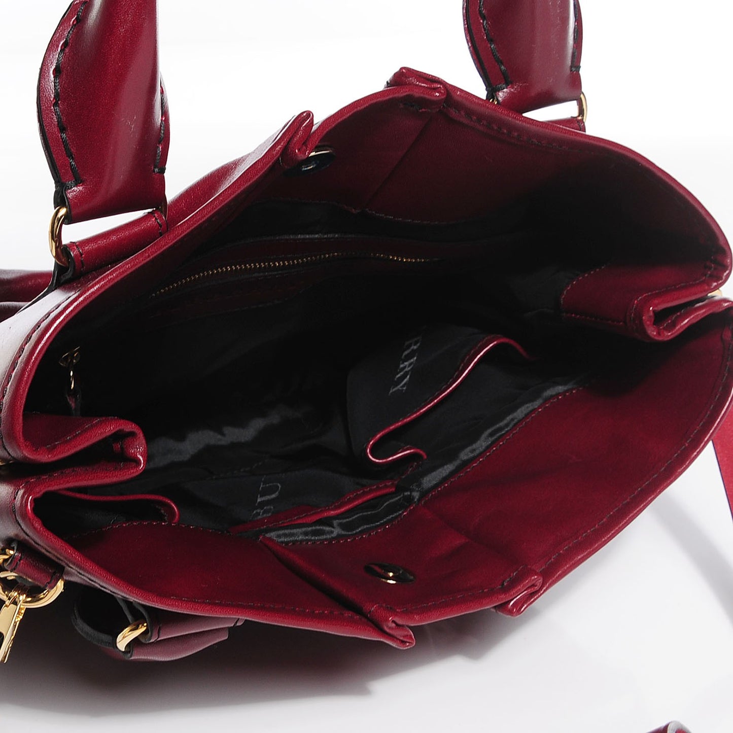 Lambskin Whipstitch Medium Tote Burgundy