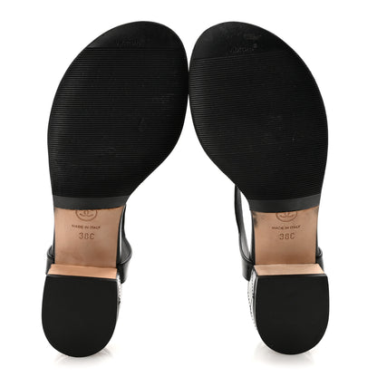 Chanel Calfskin Medallion CC Thong Sandals 38 Black 6 of 10
