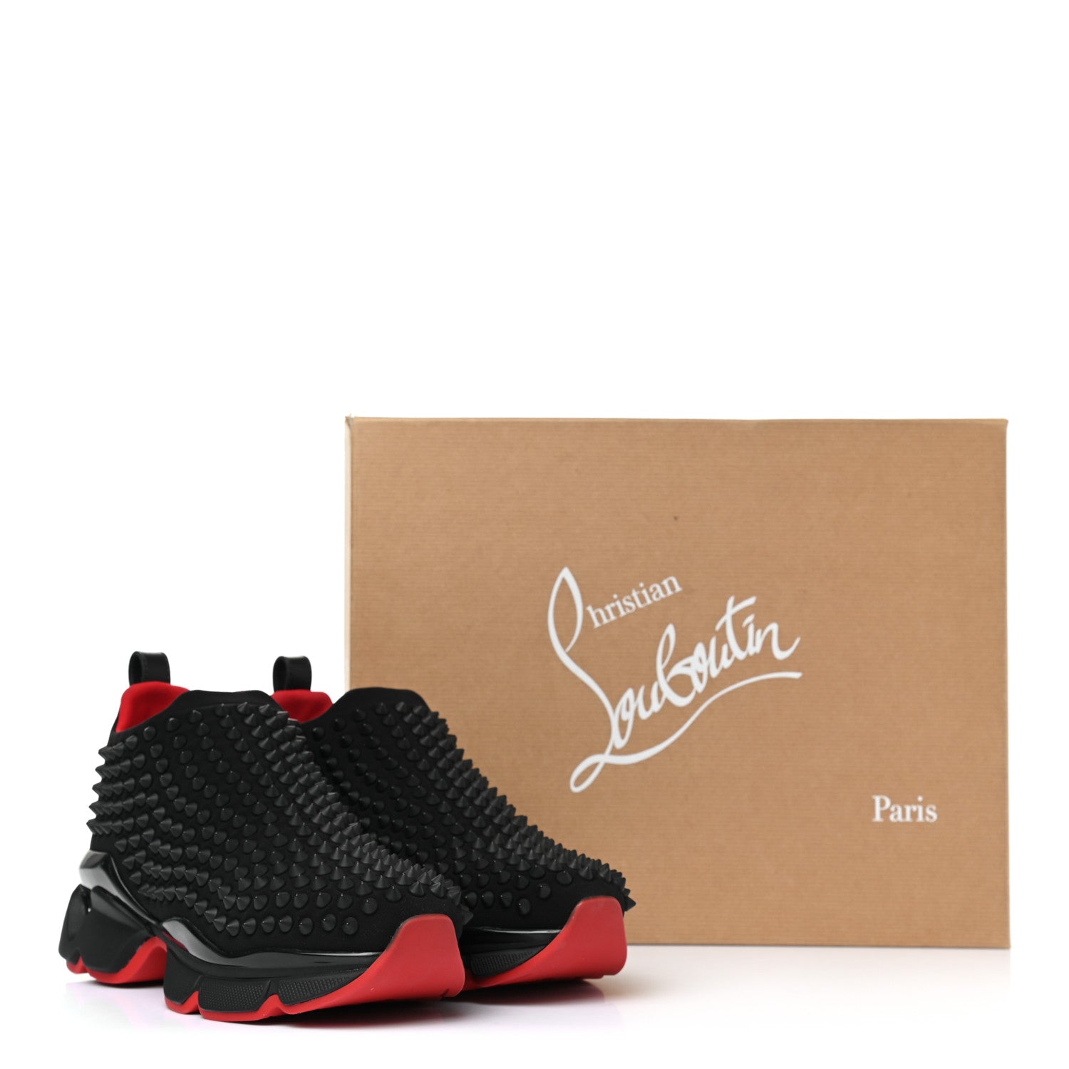 Christian Louboutin Neoprene Spike Sock Donna Flat Sneakers 35.5 Black 10 of 10