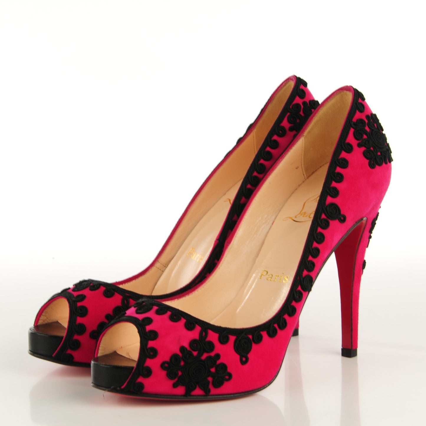 Suede Very Brode 120 Pumps 38.5 Fuxia