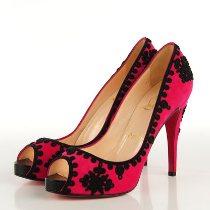 Christian Louboutin Suede Very Brode 120 Pumps 38.5 Fuxia 3 of 6