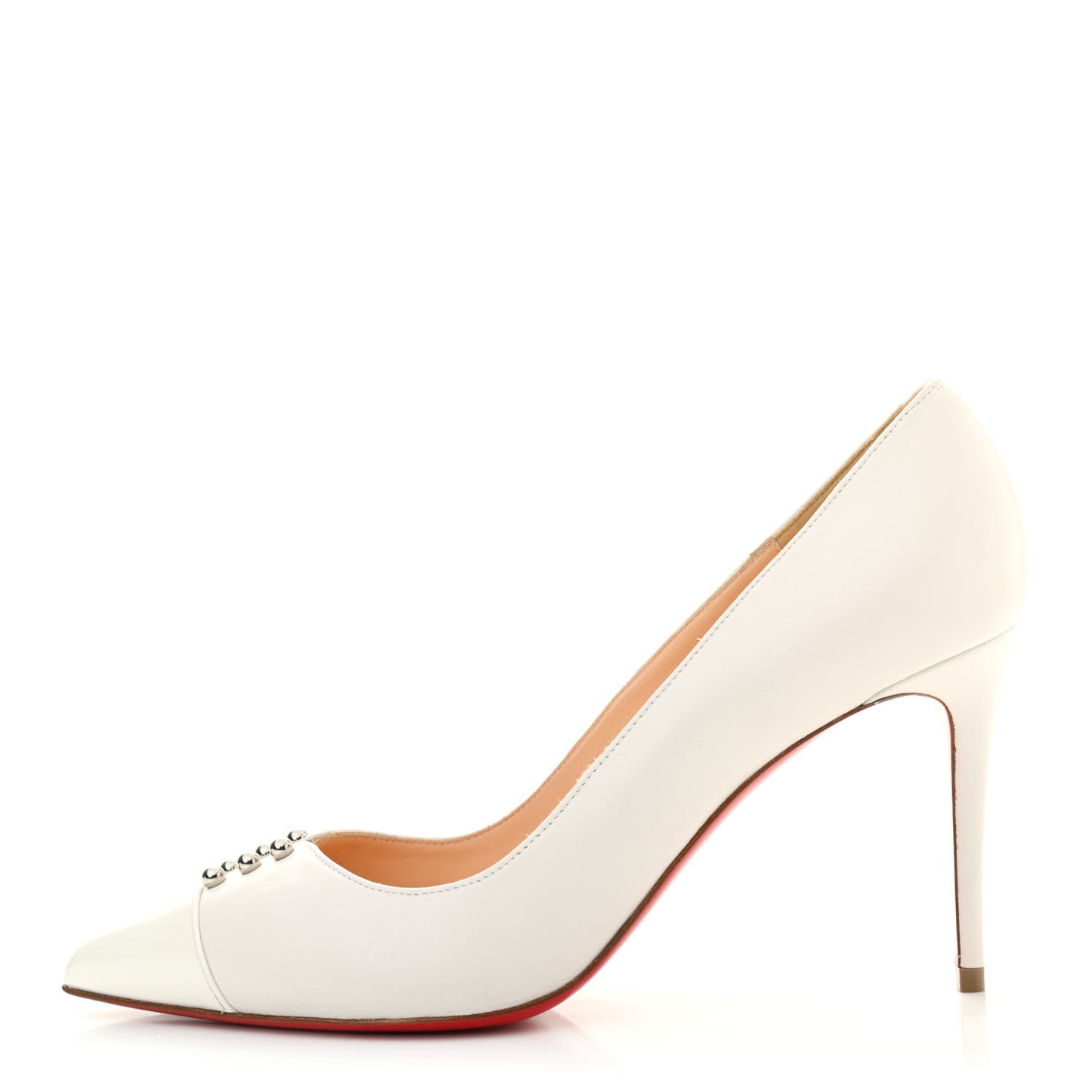 Nappa Patent Studded Predupump 85 Pumps 39.5 White