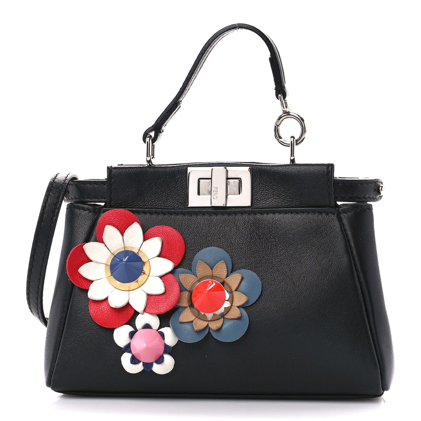 Nappa Flowerland Micro Peekaboo Iconic Satchel Black Multicolor