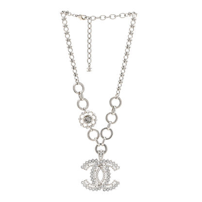 Chanel Crystal CC Short Necklace Silver 3 of 6