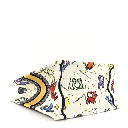 Christian Dior Canvas Embroidered Small Pixel Zodiac Book Tote Latte Multicolor 3 of 10