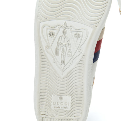 Gucci Calfskin Bee Star Embroidered Sylvie Web Ace Sneakers 35 White 7 of 20