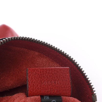 Gucci Pebbled Calfskin Medium Logo Portfolio Clutch Hibiscus Red 5 of 8