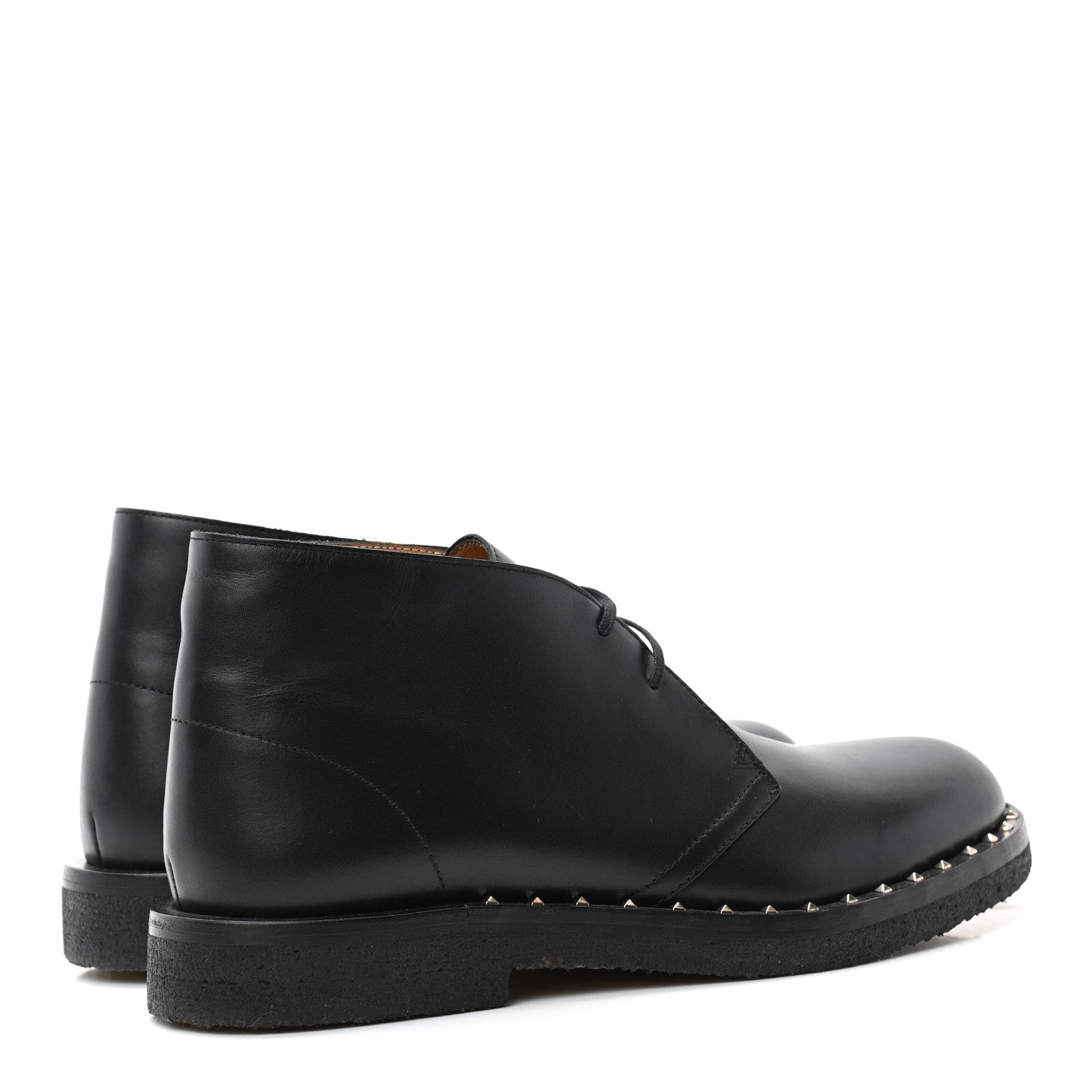 Valentino Garavani Calfskin Rockstud Mens Desert Ankle Boots 40 Black 4 of 8