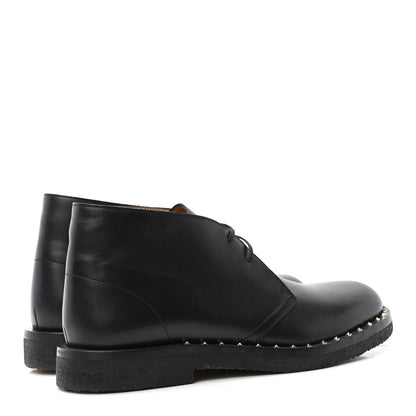Valentino Garavani Calfskin Rockstud Mens Desert Ankle Boots 40 Black 4 of 8