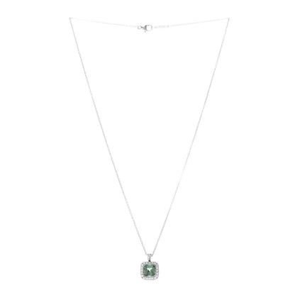 Tiffany Platinum Diamond Green Tourmaline Legacy Pendant Necklace 3 of 8
