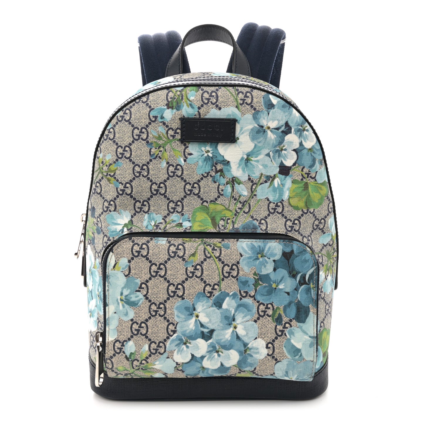 GG Supreme Monogram Blooms Small Day Backpack Blue