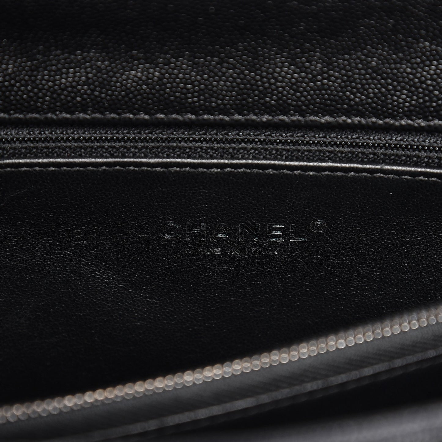 Caviar Lizard Quilted Large Coco Handle Flap Black