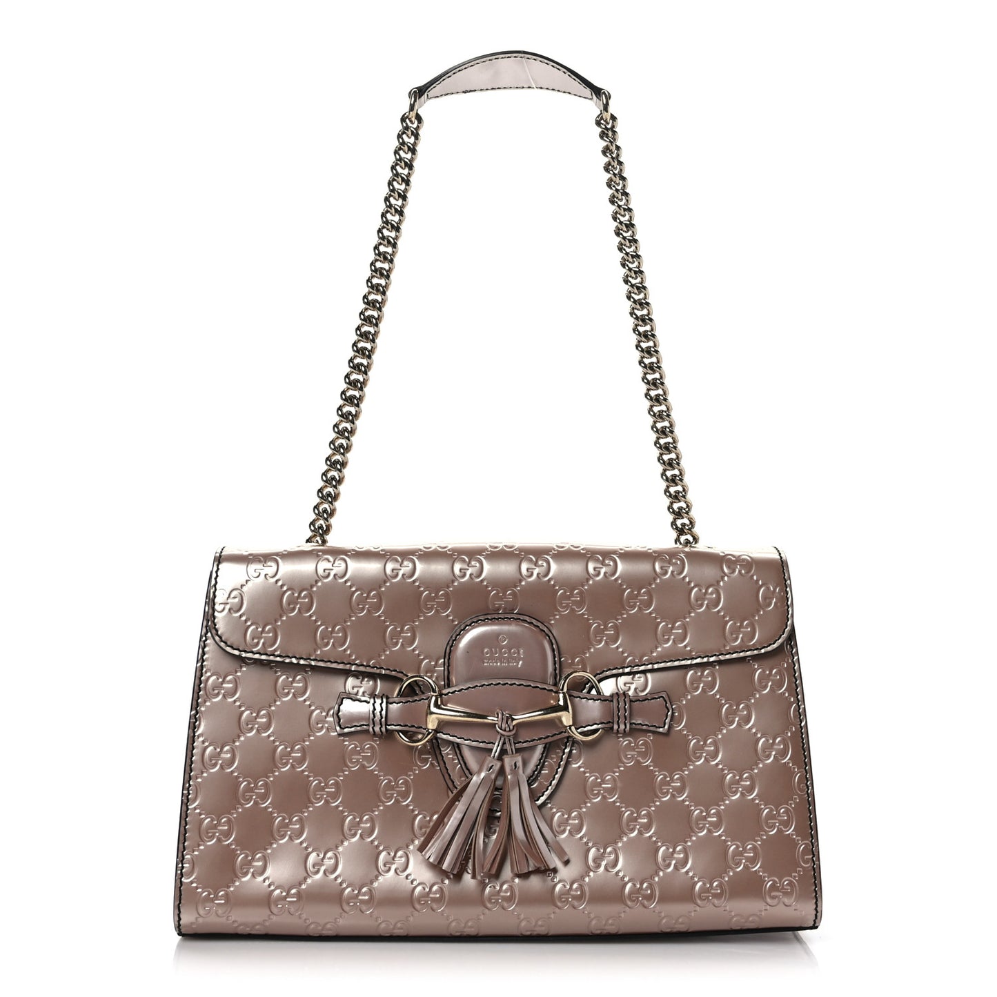 Shine Guccissima Medium Emily Chain Shoulder Bag Dark Cipria