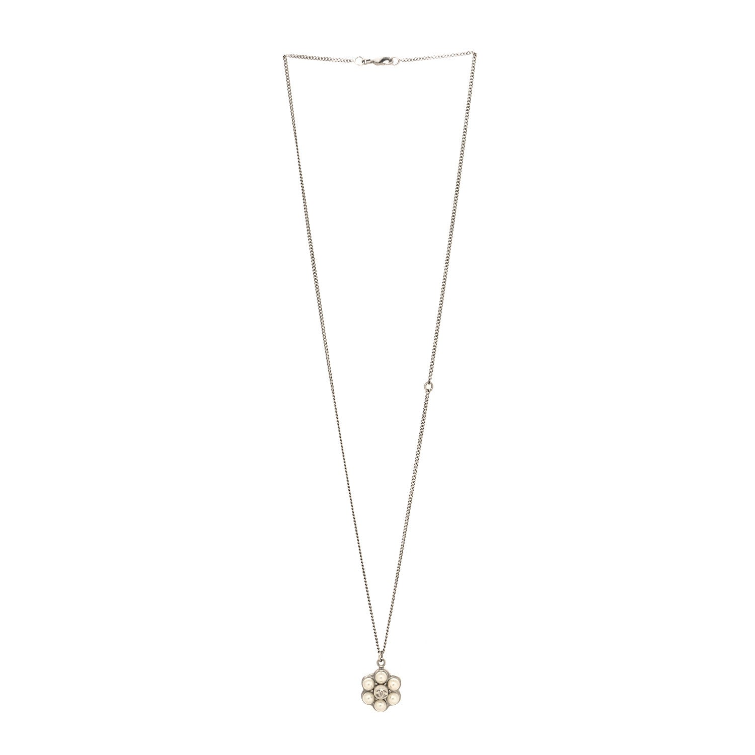 Chanel Pearl Flower CC Pendant Necklace Gold 2 of 5