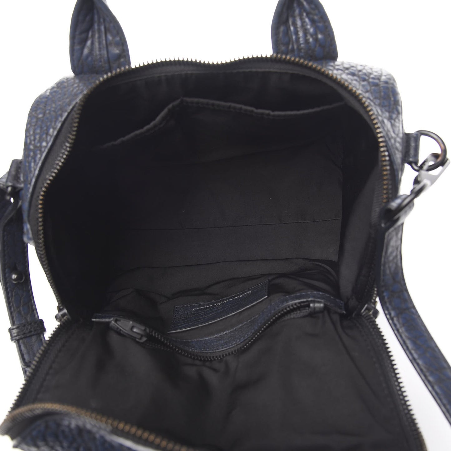 Pebbled Lambskin Rockie Navy Matte Black Hardware
