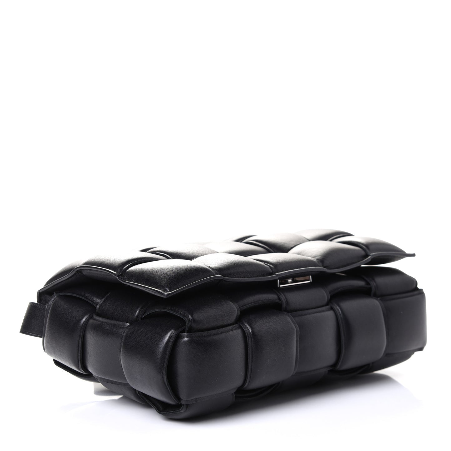 Nappa Maxi Intreccio Padded Cassette Crossbody Bag Black