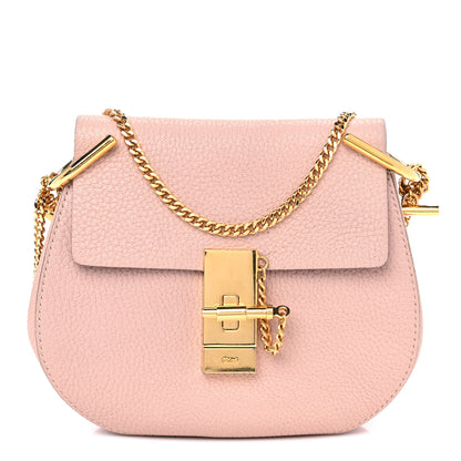 Chloe Grained Lambskin Mini Drew Shoulder Bag Cement Pink 1 of 9