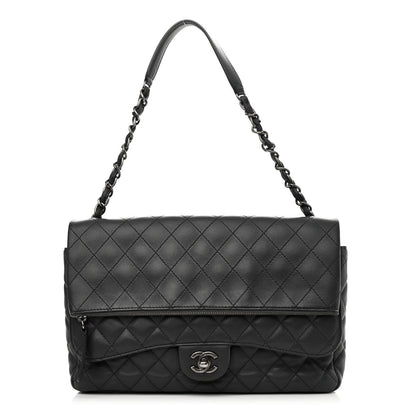 Chanel Lambskin Quilted Jumbo Multi Flap Bag Dark Grey 1 of 10
