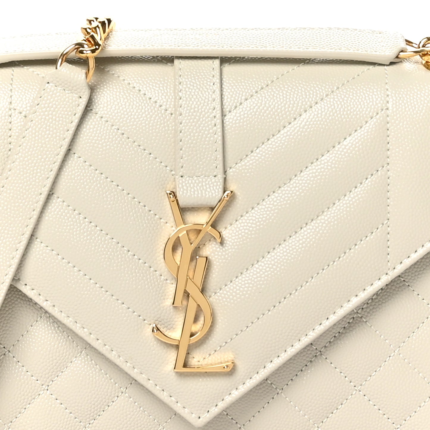 Grain De Poudre Textured Mixed Matelasse Medium Triquilt Monogram Satchel Crema Soft