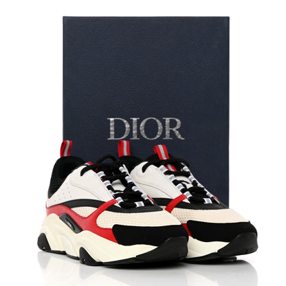Christian Dior Technical Mesh Calfskin Mens B22 Sneakers 44 Black White Red 15 of 15