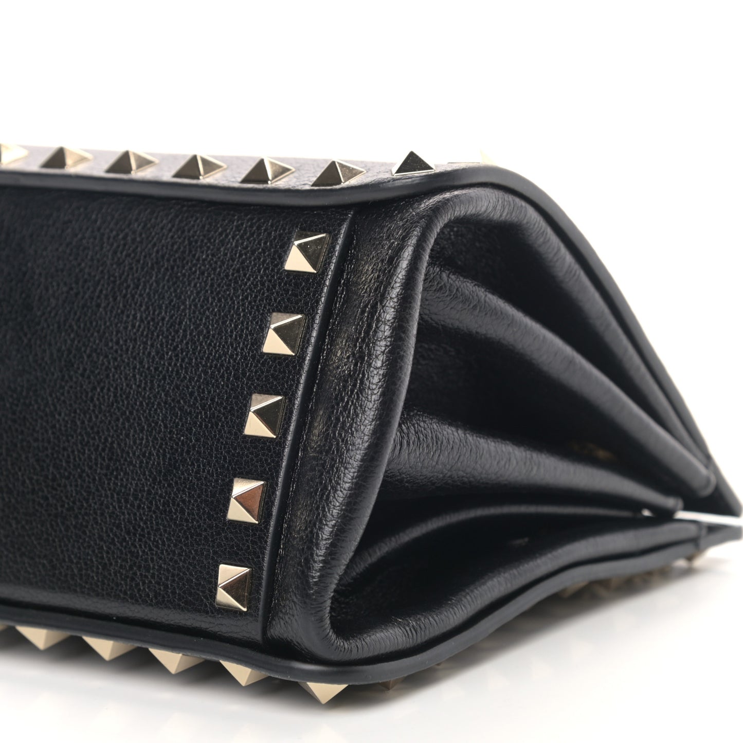 Calfskin Rockstud Mini Chain Shoulder Bag Black