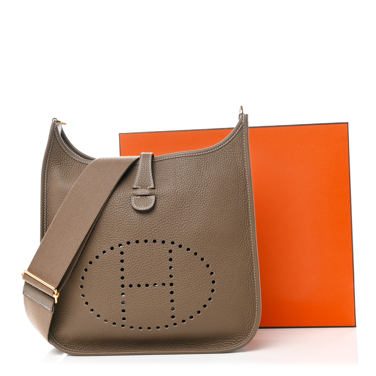 Hermes Taurillon Clemence Evelyne III PM Etoupe 11 of 11