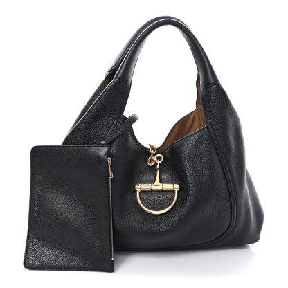 Gucci Grained Calfskin Softbit Maxi Shoulder Bag Black 3 of 10